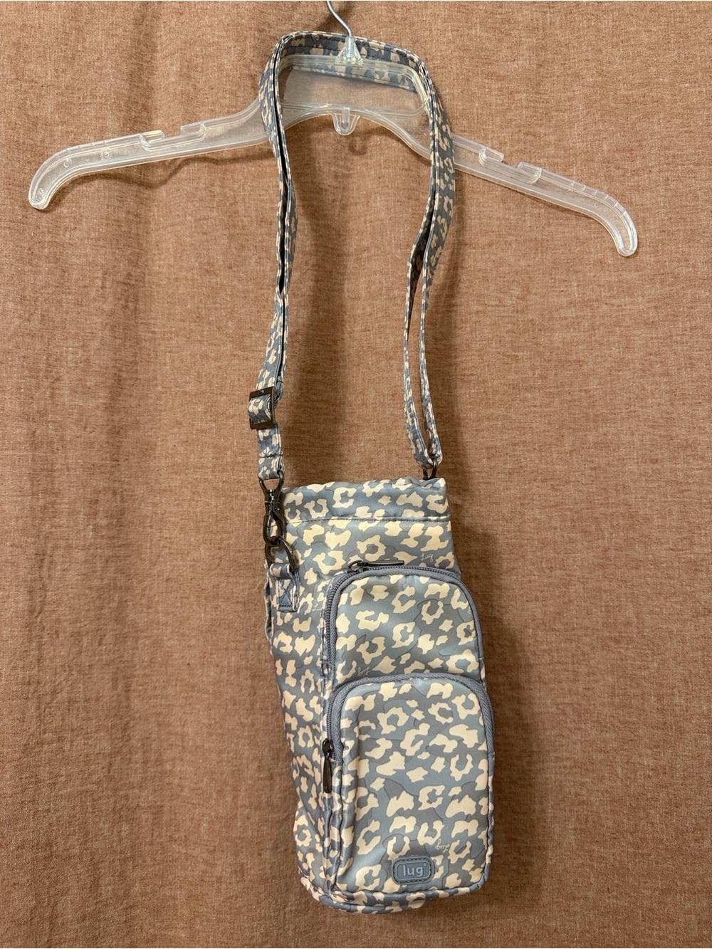 Lug Huggie Leopard Camo XL Crossbody Bottle Bag